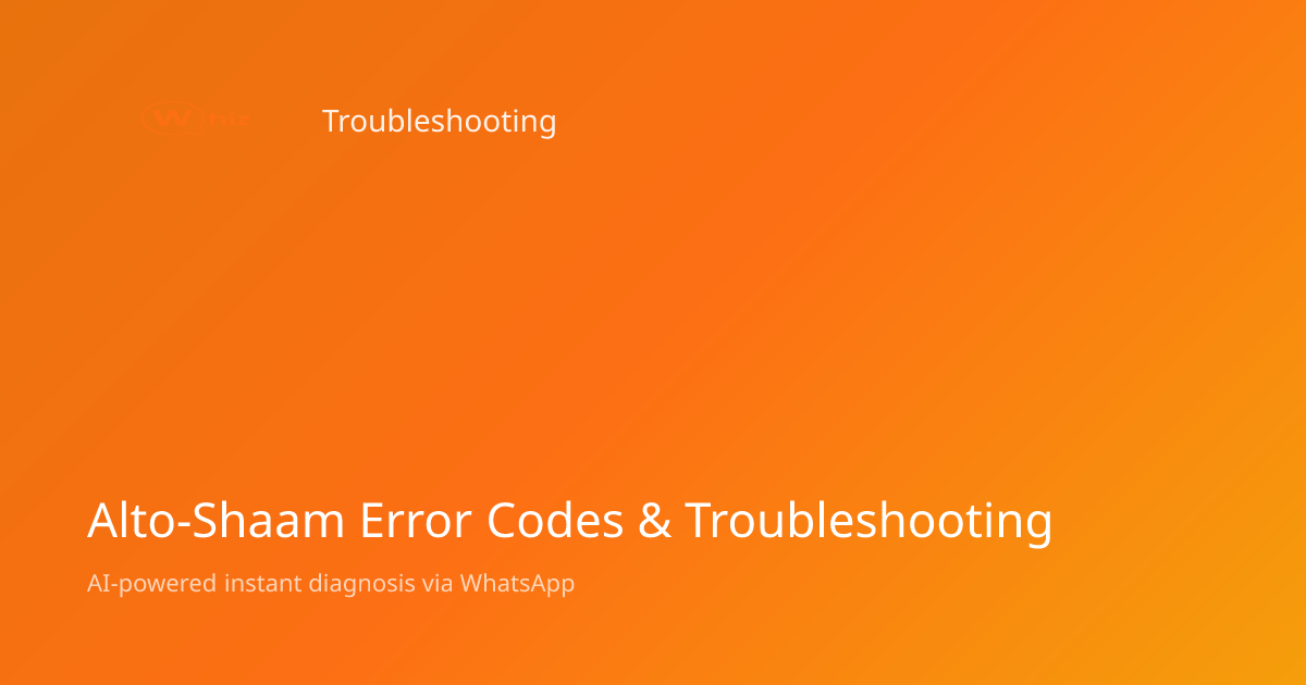 Alto-Shaam Error Codes: Meanings & Fixes | AskWhiz